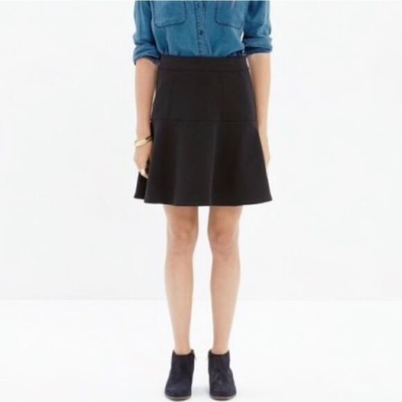 Madewell Wavelength Black Fit Flare Skirt - Picture 1 of 8